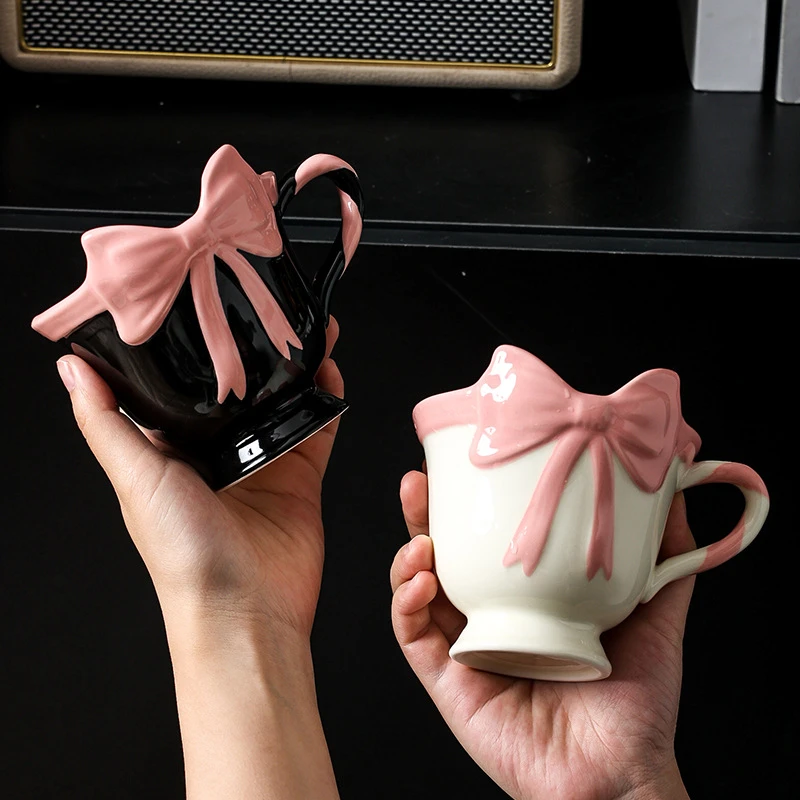 3D Pink Bow Ceramic Mugs: Add Sweet Coquette Charm to Your Daily Drink Rituals